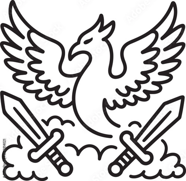 Obraz Vector illustration of a flying dove of peace with wings spread, a symbol of freedom and love