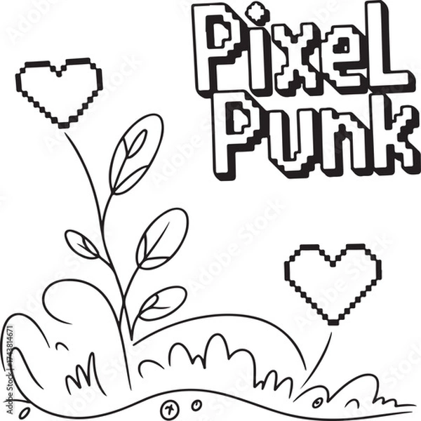 Obraz A charming black and white sketch of music, clouds, and shoes.