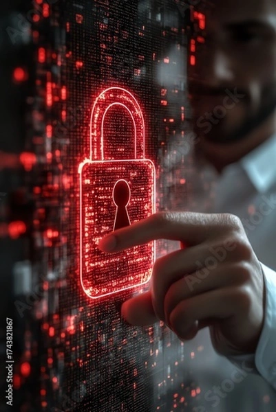 Fototapeta Security software detecting vulnerabilities and unencrypted data transfer