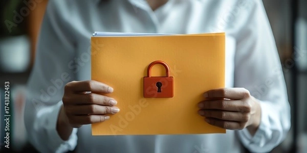 Fototapeta Data protection and secure file storage concept