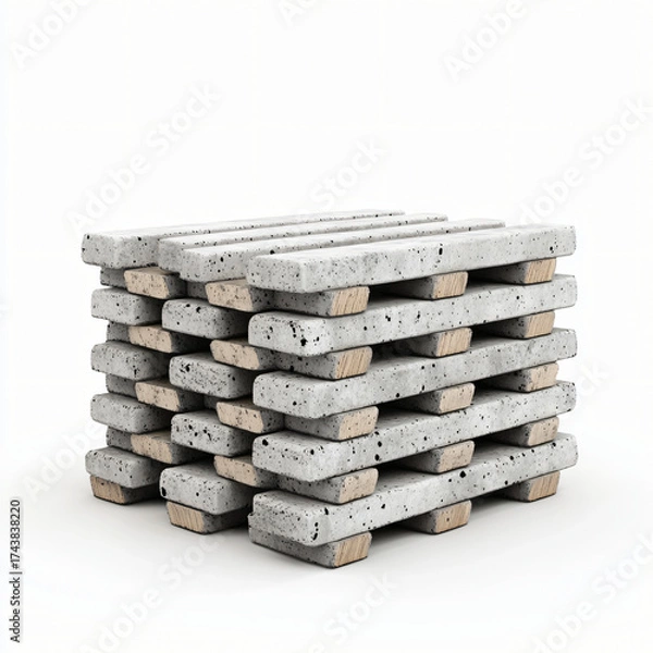 Fototapeta Concrete pallet stacking techniques warehouse visual guide industrial setting aerial view material handling strategies