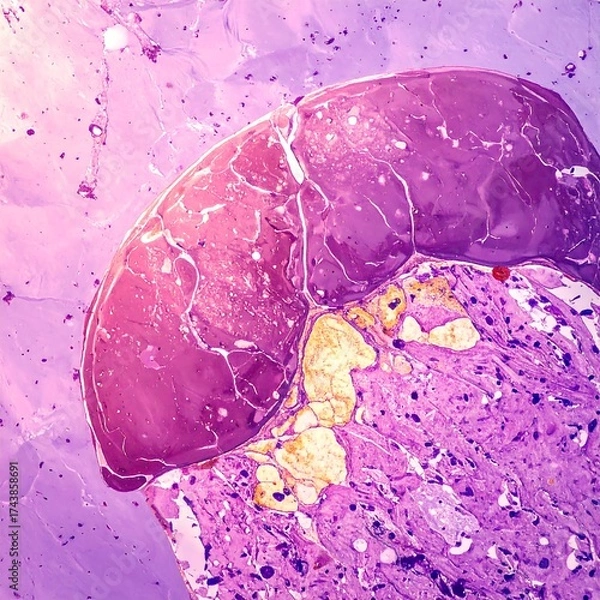 Fototapeta Abstract tissue sample, vibrant hues