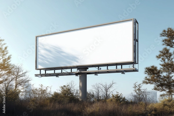Obraz Realistic Billboard Mockup Template for Outdoor Advertising