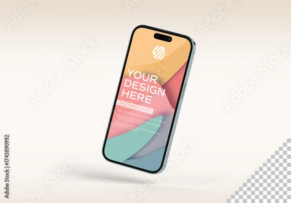 Obraz Isolated Floating Modern Smartphone Mockup