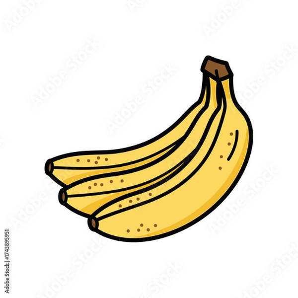 Fototapeta Bunch of bananas isolated on white background, healthy food and nutrition concept