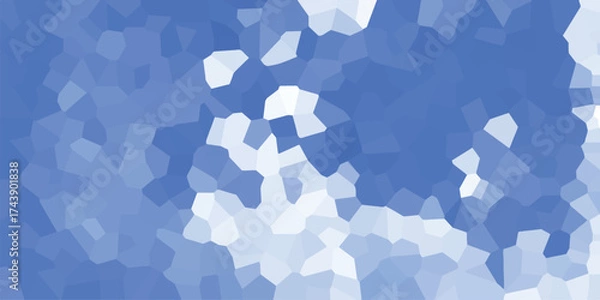 Fototapeta Abstract Mosaic Pattern of Blue and White Polygonal Shapes Creating a Textured Geometric Background with a Gradient Effect