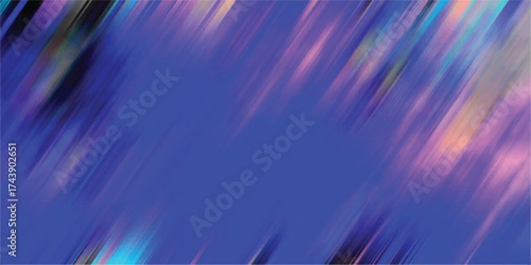 Fototapeta Dynamic abstract background with blurred diagonal streaks of vibrant purple, pink, blue, and yellow light creating a futuristic effect