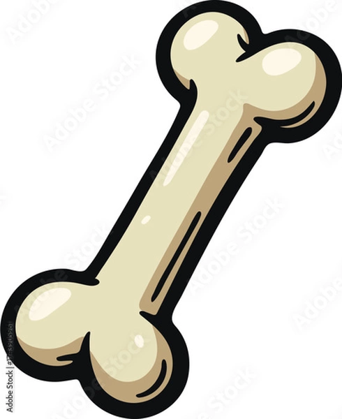 Fototapeta Dog Bone Scalable SVG Vector Graphic with Editable Paths and Layers for Web, UI Design, Digital Art, and Print Applications