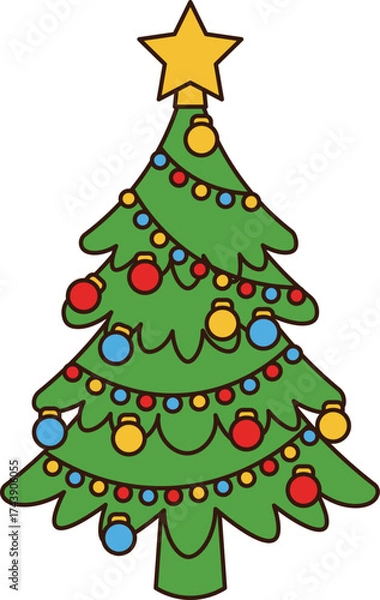 Obraz Christmas tree vector illustration