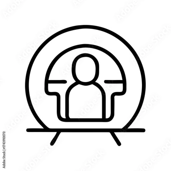 Fototapeta Person undergoing MRI scan inside medical imaging machine  