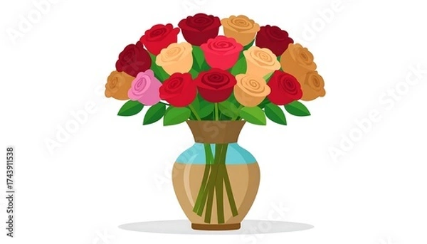 Obraz Beautiful Bouquet of Roses in a Vase.