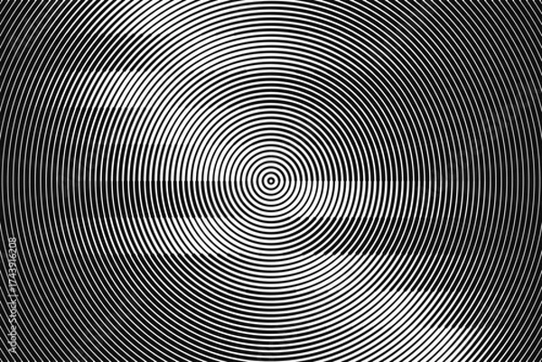 Obraz Concentric circles that makes a optical pattern of gradient stripes. Halftone vector texture.