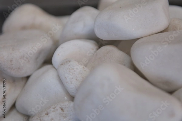 Fototapeta blue round stones on white background. High quality photo