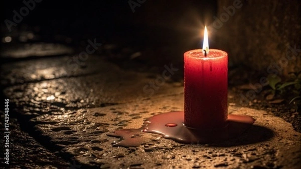 Fototapeta candle in the dark