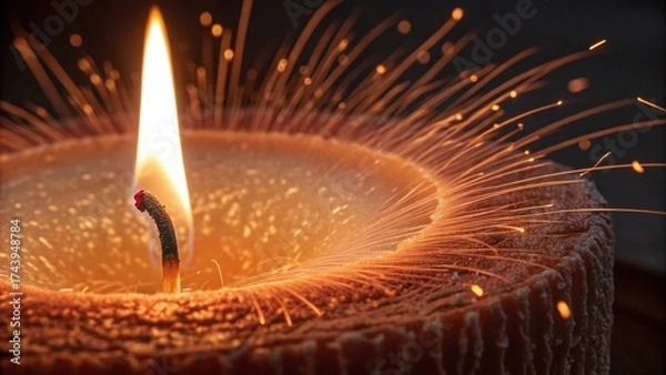 Fototapeta burning candle in the dark