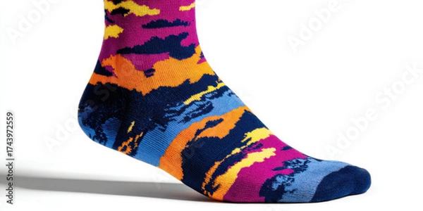 Fototapeta Colorful sock abstract pattern vibrant cozy
