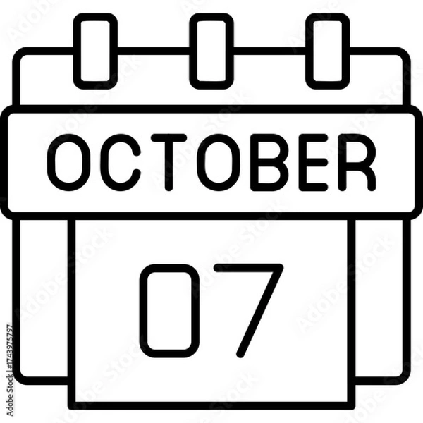 Fototapeta 7th October Date Icon