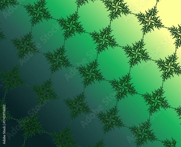Fototapeta seamless modern pattern with gradient green tones and geometric shapes, futuristic abstract background texture