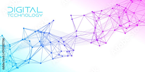 Fototapeta Abstract Digital Technology Background with Network Connections and Lines Design