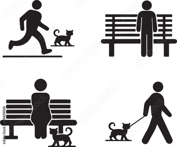 Fototapeta Family Stroll in the Park Play Area and Tree-Lined Path illustration