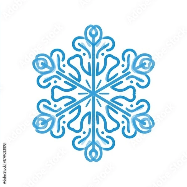 Fototapeta Snowflake symmetrical pattern design.