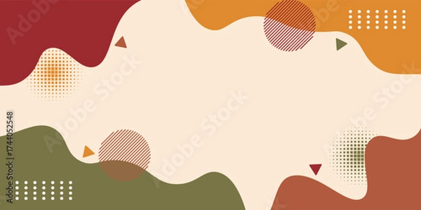 Obraz Abstract banner frame for fall sale. Flat design of autumn leaves. Eps10