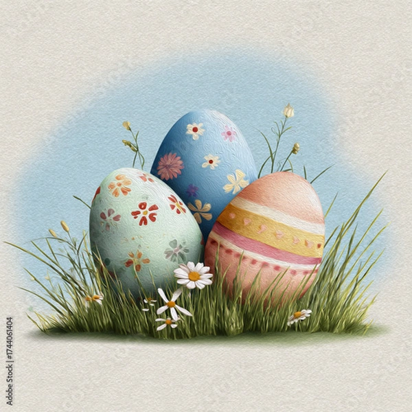 Fototapeta Easter watercolor egg