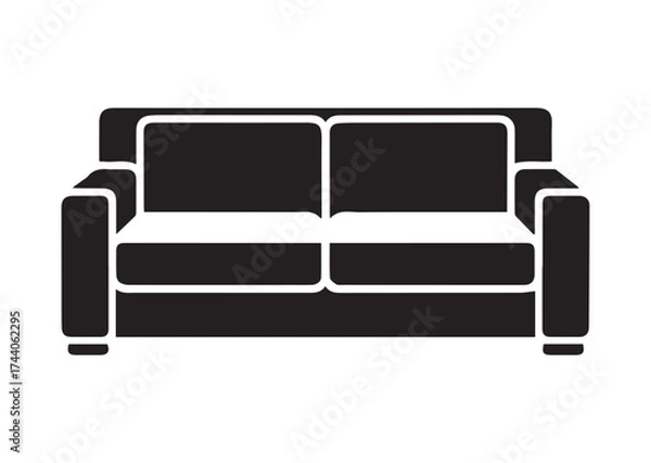 Obraz Sofa icon, Sofa solid vector design