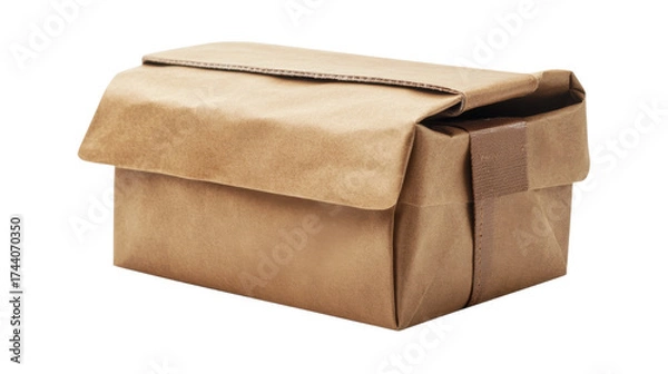 Obraz Lunch Bag: The simple elegance of a brown paper lunch bag, ready to be filled with culinary delights, symbolizing both the convenience and nostalgia of a well-prepared meal.