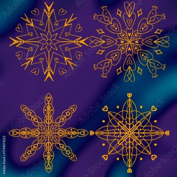 Fototapeta snowflakes on a blue background