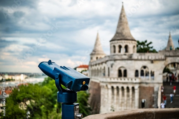 Fototapeta Amazing View Of Budapest And Of Fisherman's Bastion