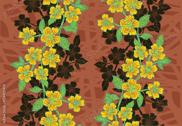 Fototapeta Batik Indonesian: is a technique of wax-resist dyeing applied to whole cloth, or cloth made using this technique originated from Indonesia.