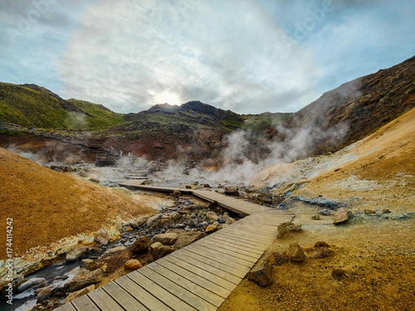 Fototapeta Seltun geothermal area in Iceland