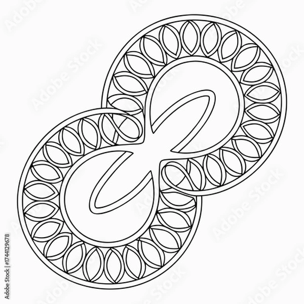 Obraz Abstract infinity symbol with decorative circular border