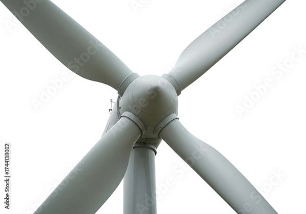 Fototapeta Wind Turbine Blades Close Up - Renewable Energy Power Generation isolated on transparent background