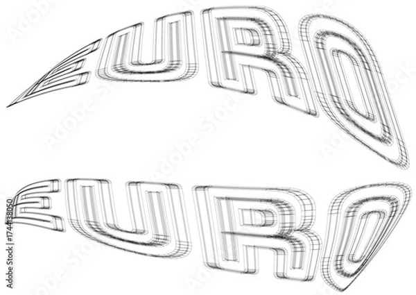 Obraz euro wireframe write