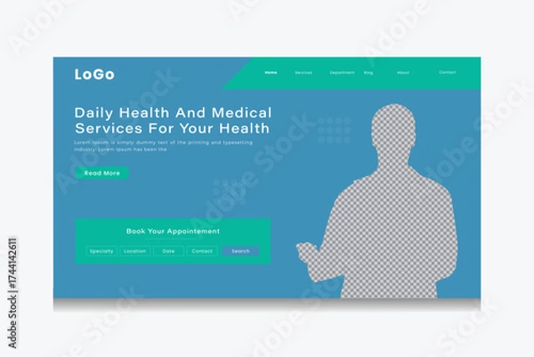 Fototapeta Daily health and medical services for your health Design Template