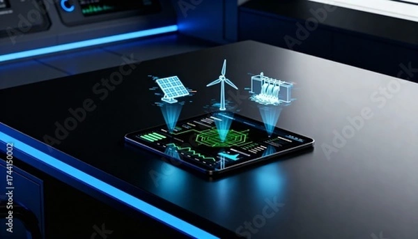 Fototapeta Innovative sustainable tech solutions for business growth in modern industries highlighting eco-friendly practices
