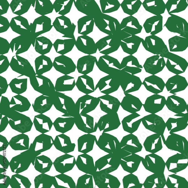 Obraz Green Abstract Geometric Star Pattern.