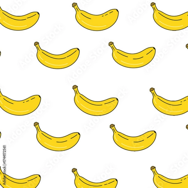Obraz Seamless Pattern of Yellow Bananas.