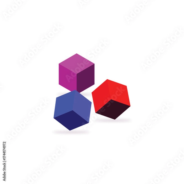 Fototapeta abstract colorful cubes