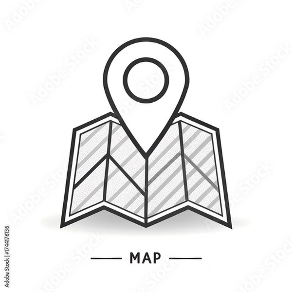 Fototapeta Map location pin icon vector illustration for gps navigation travel destination and tourism concept