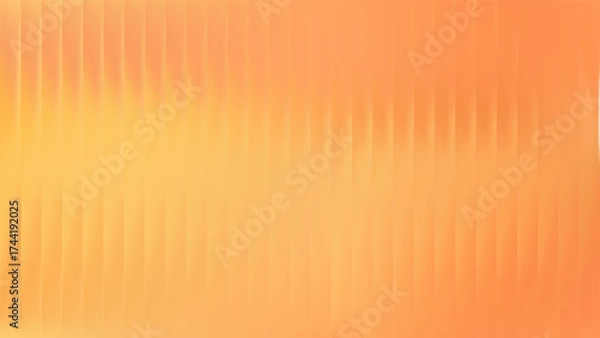 Fototapeta Orange gradient with glass texture abstract background. 3d ribbed plastic stripe design. Corrugated emboss panel reflection map. Aberration reed plexi wave bg. Acrylic stained fractal vector paper.