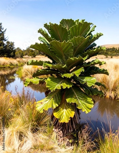 Obraz Lush plant by a stream