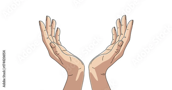 Fototapeta Open Hands Gesture for Growth and Opportunity Illustration