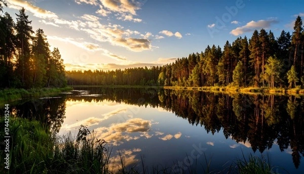 Obraz Serene lake sunset