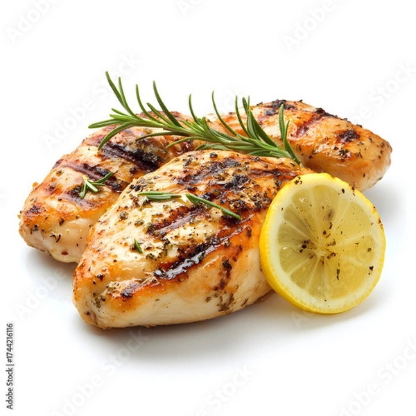 Fototapeta Succulent Grilled Chicken Recipe with Zesty Lemon Herb Flavor Bursting with Juicy Goodness