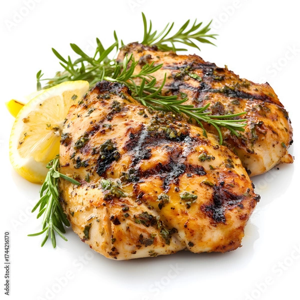 Obraz Mouth-Watering Grilled Chicken Recipe with Juicy Lemon Herb Flavor - Image