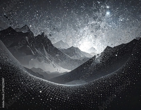 Obraz Starry mountain landscape