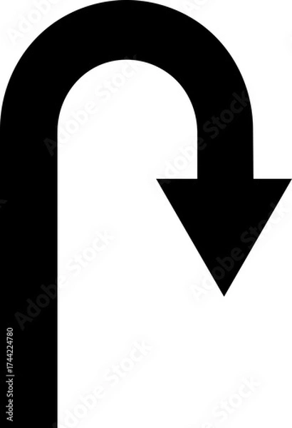 Fototapeta Road or way direction arrow icon. One-way, Two-way, Three-way direction arrow sign. Fork sign, Way pointer symbol. Turn arrow navigation sign. Traffic route. Vector illustration !